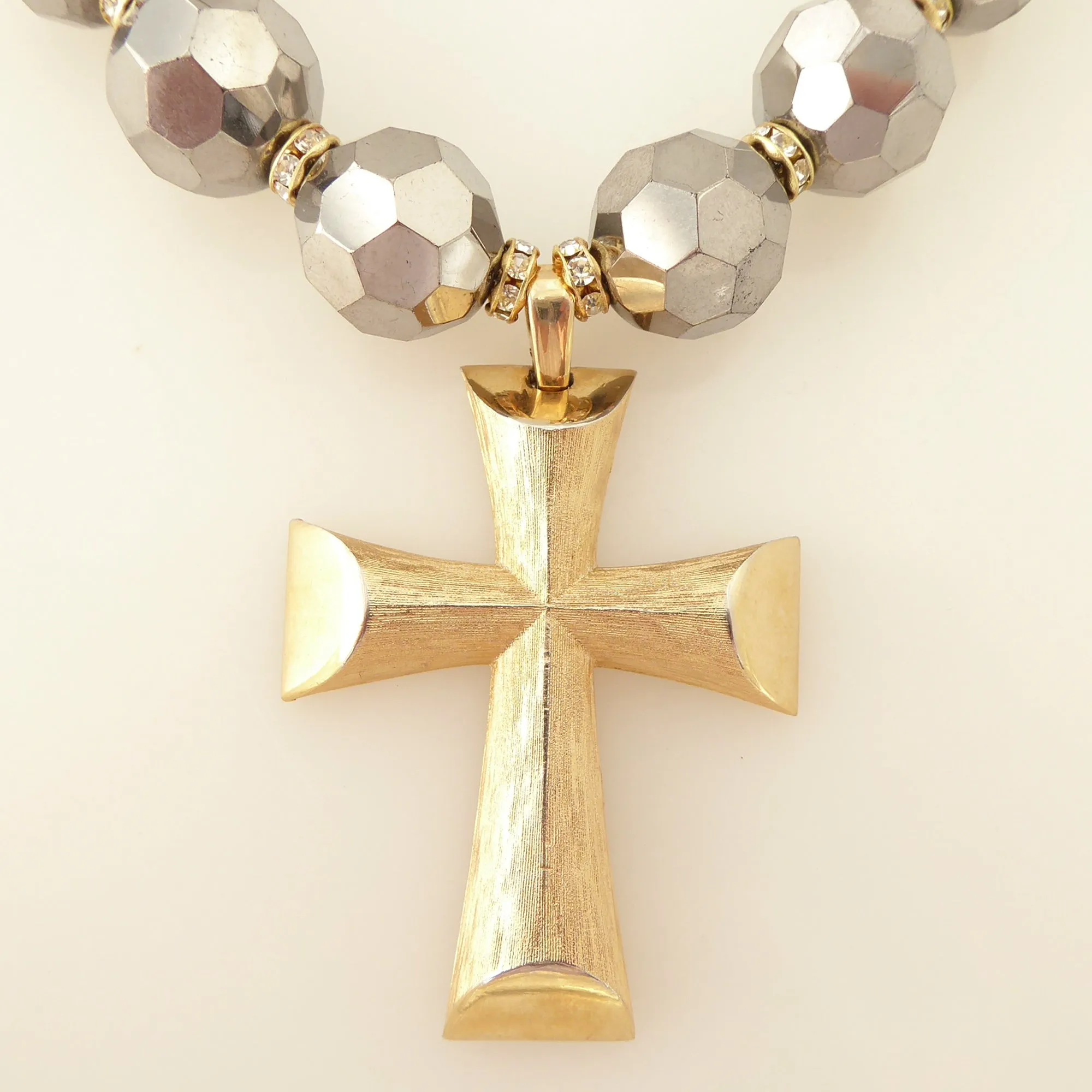 Vintage gold cross necklace