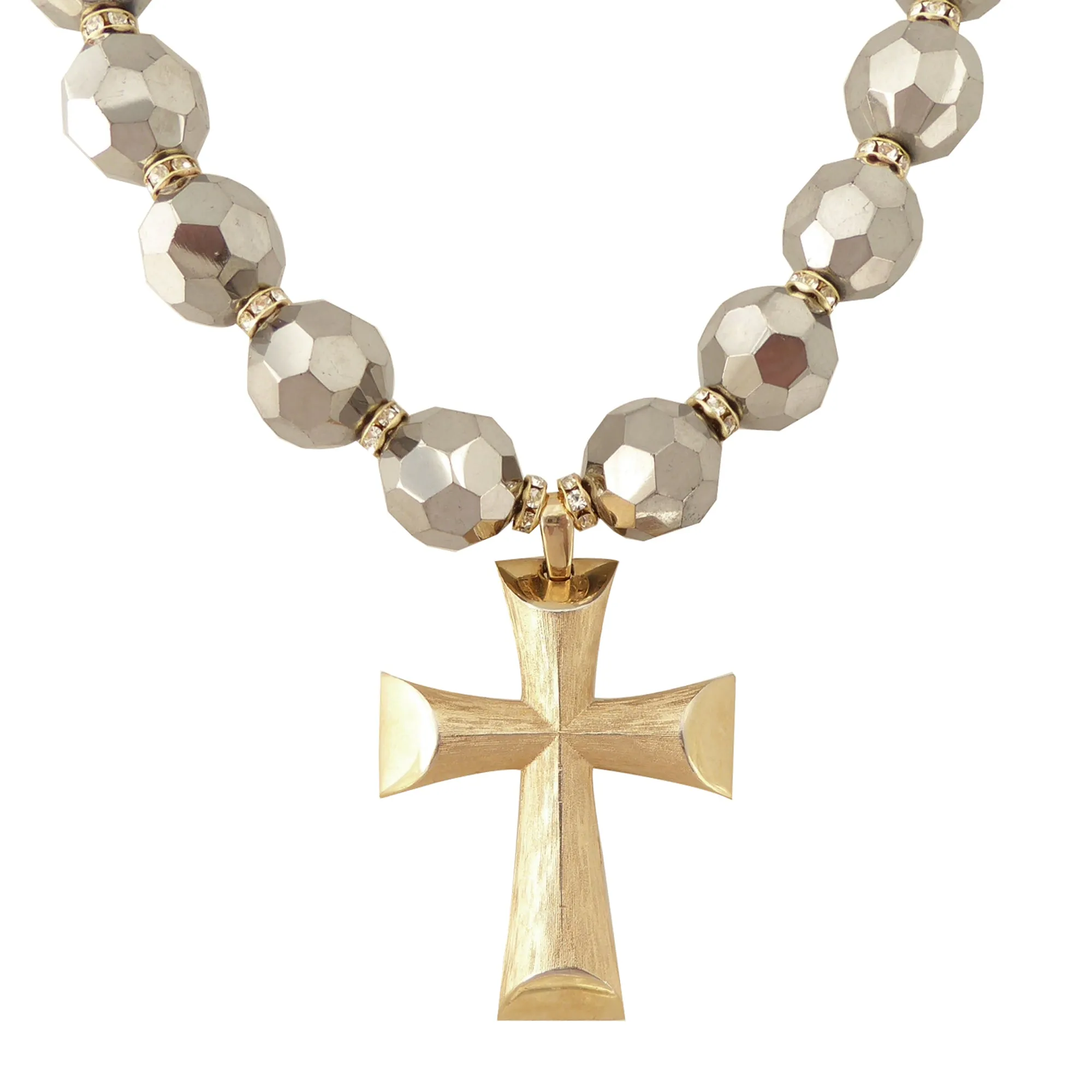 Vintage gold cross necklace