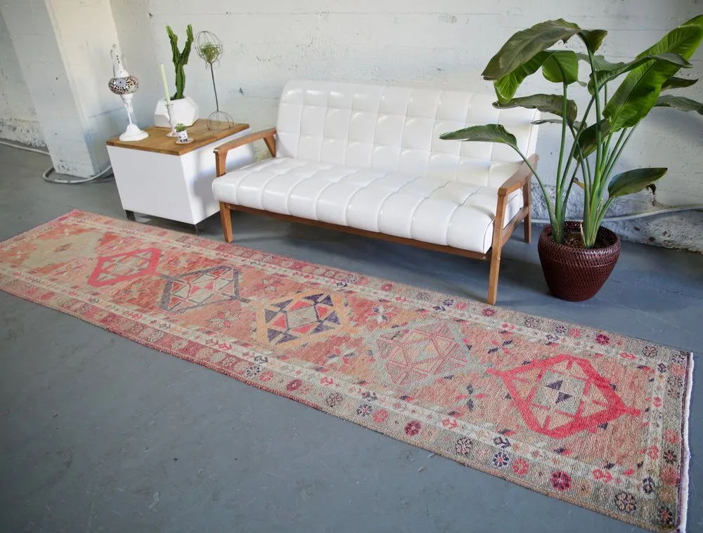 Vintage Kurdish Herki Runner 2.9ftx11.9ft