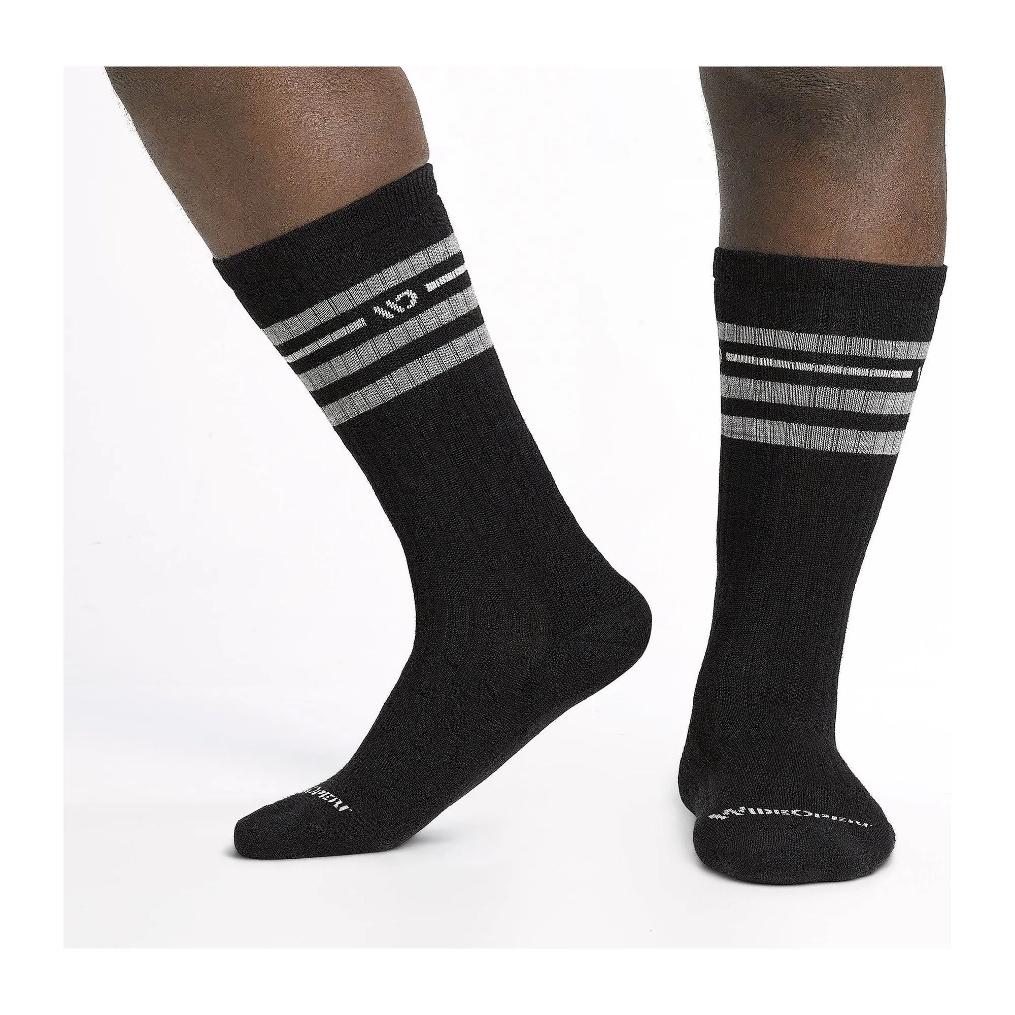 Wide Open Mens Vintage Stripe Cushioned Crew Socks