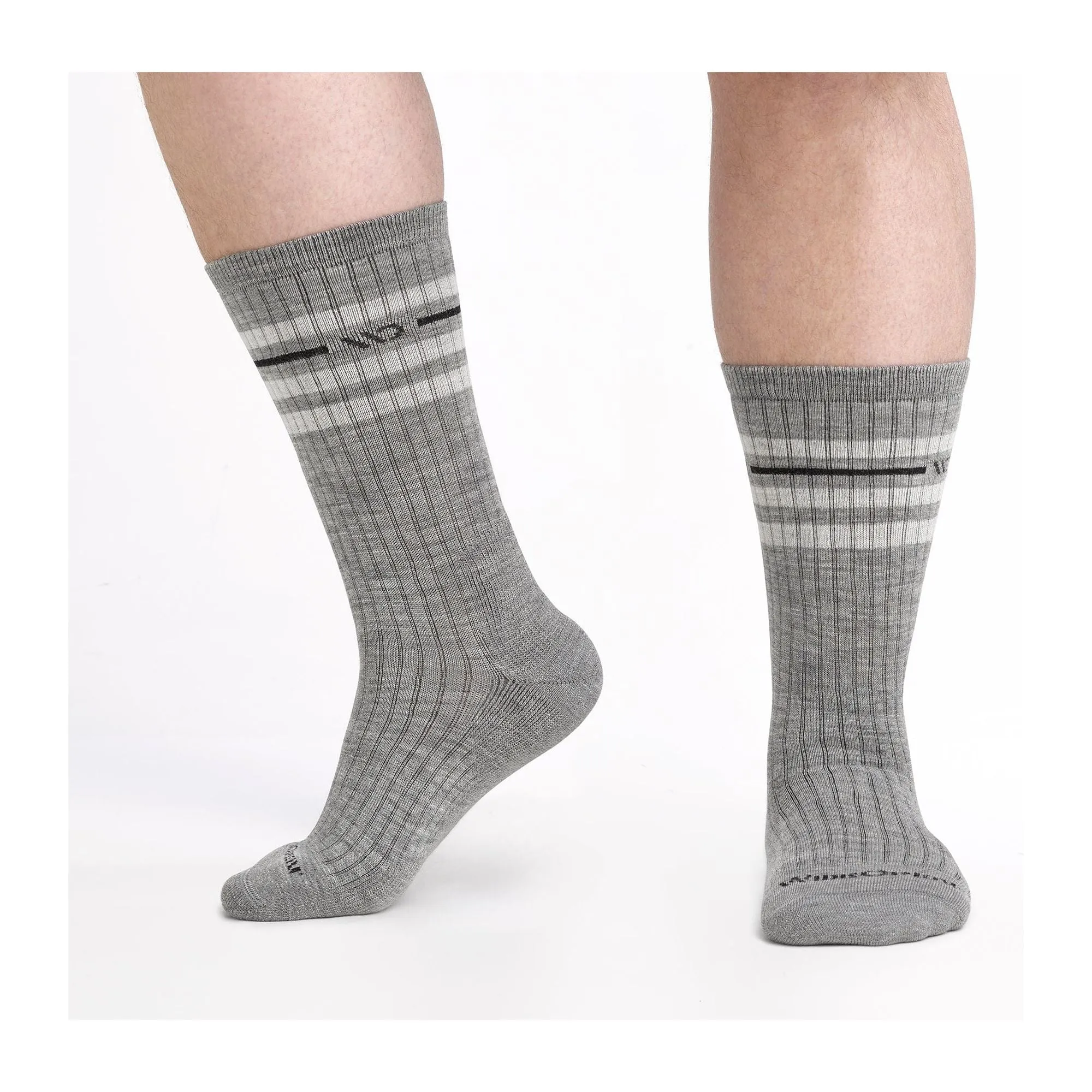 Wide Open Mens Vintage Stripe Cushioned Crew Socks