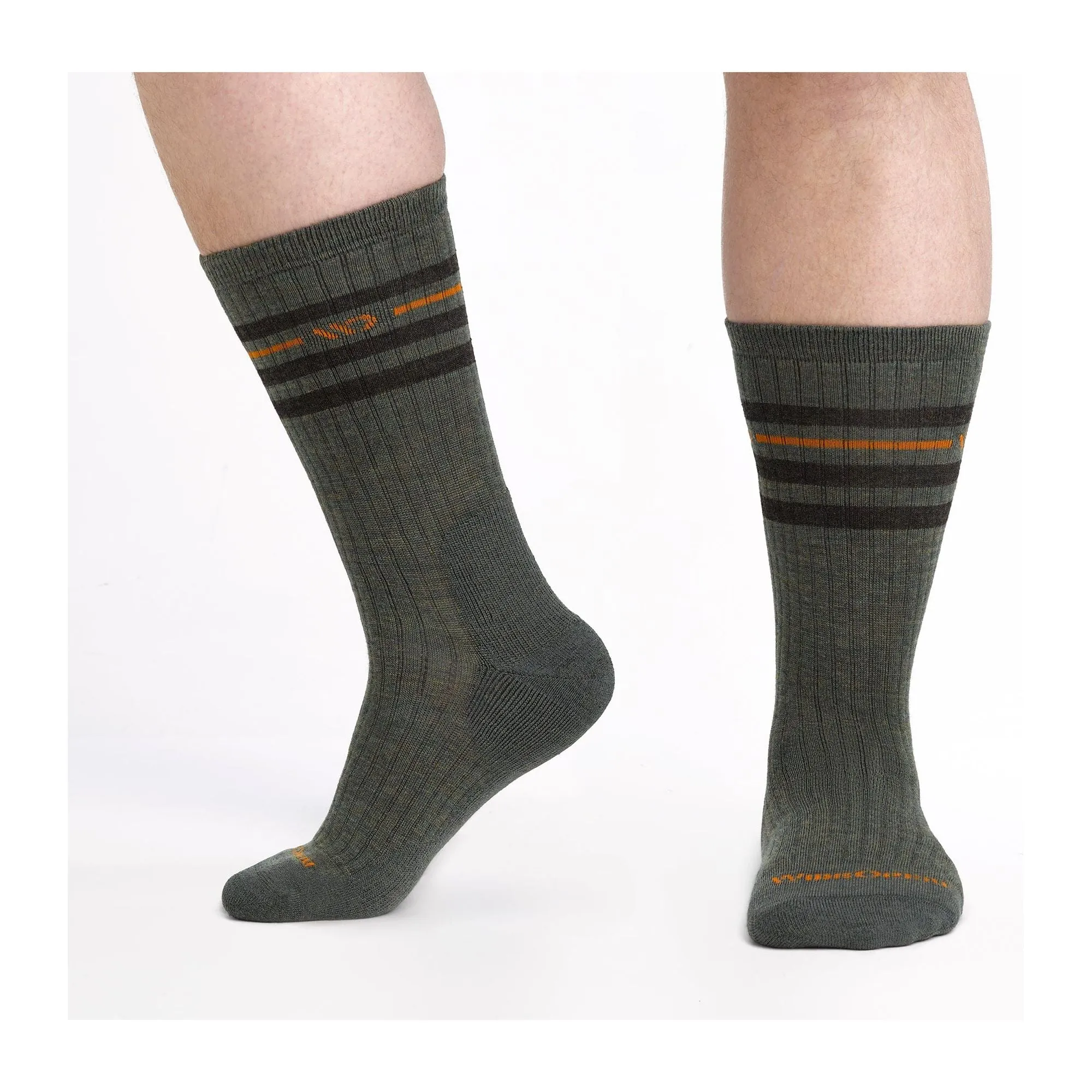 Wide Open Mens Vintage Stripe Cushioned Crew Socks