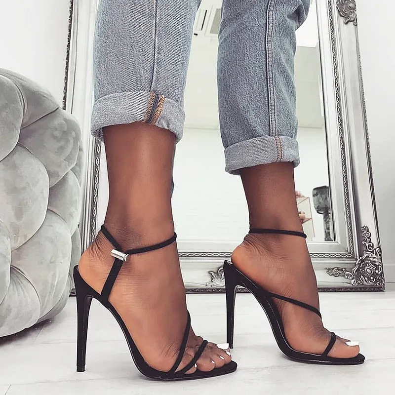 Women Sexy Thin Heels Sandals New Candy Color High Heel