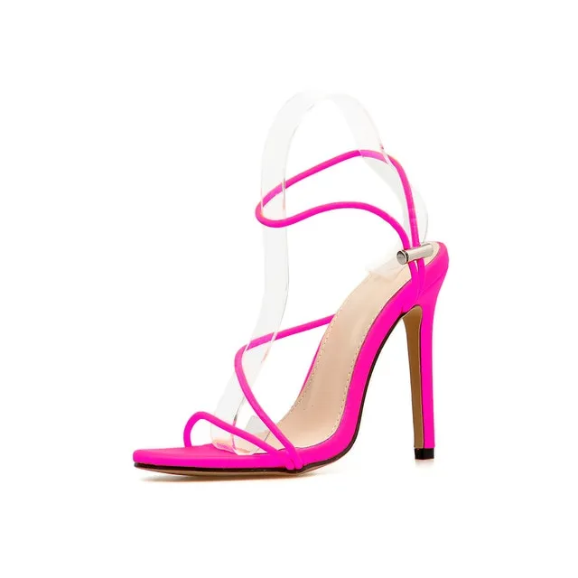 Women Sexy Thin Heels Sandals New Candy Color High Heel