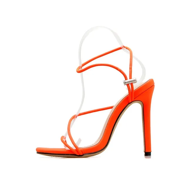 Women Sexy Thin Heels Sandals New Candy Color High Heel