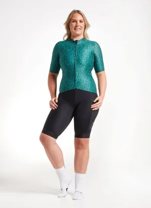 Women's Essentials TEAM Jersey - Storm Green Dots