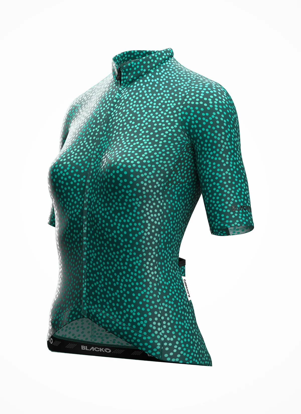 Women's Essentials TEAM Jersey - Storm Green Dots