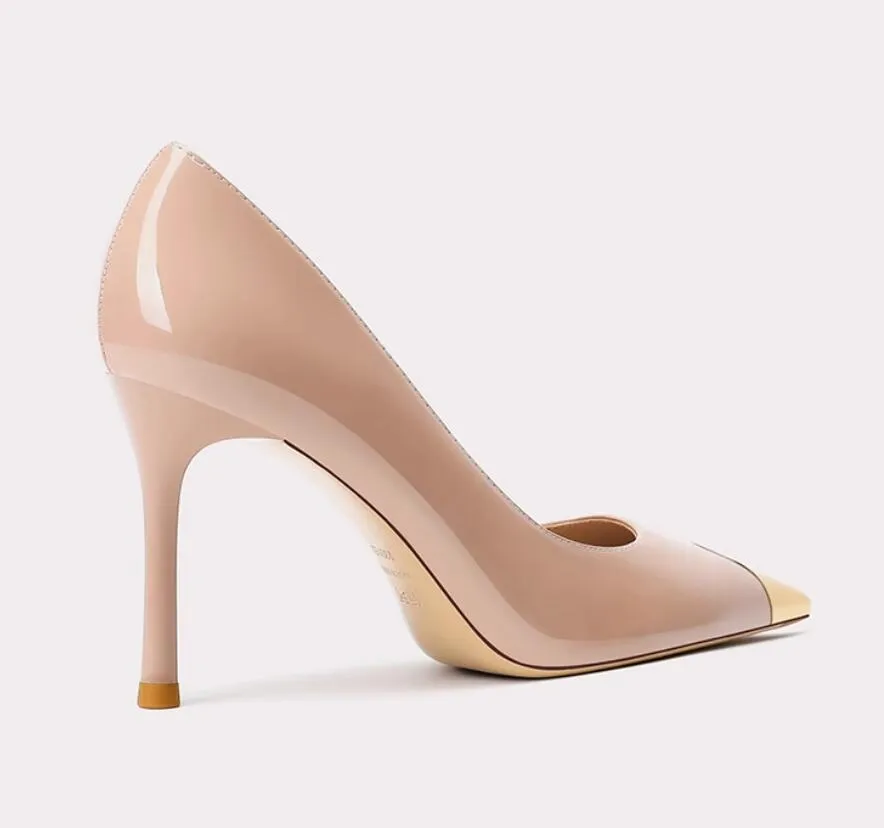 Women's Petite Patent Heels With Toe Cap TS17