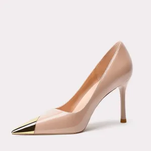 Women's Petite Patent Heels With Toe Cap TS17
