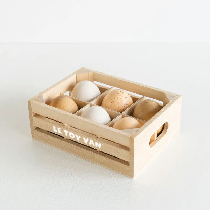 Wooden Farm Eggs Market Crate Set