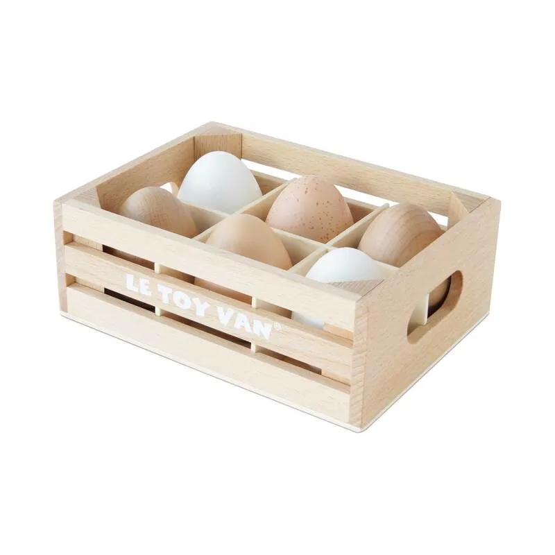 Wooden Farm Eggs Market Crate Set