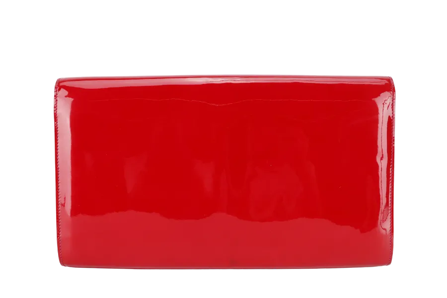 YVES SAINT LAURENT (YSL) BELLE DE JOUR CLUTCH RED PATENT WITH DUST COVER
