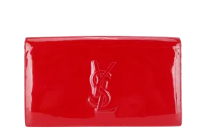YVES SAINT LAURENT (YSL) BELLE DE JOUR CLUTCH RED PATENT WITH DUST COVER