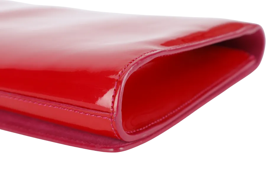 YVES SAINT LAURENT (YSL) BELLE DE JOUR CLUTCH RED PATENT WITH DUST COVER