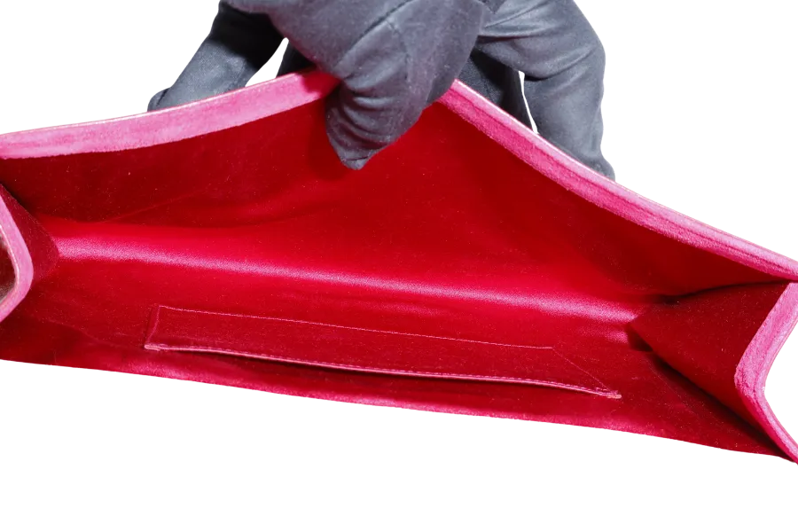 YVES SAINT LAURENT (YSL) BELLE DE JOUR CLUTCH RED PATENT WITH DUST COVER