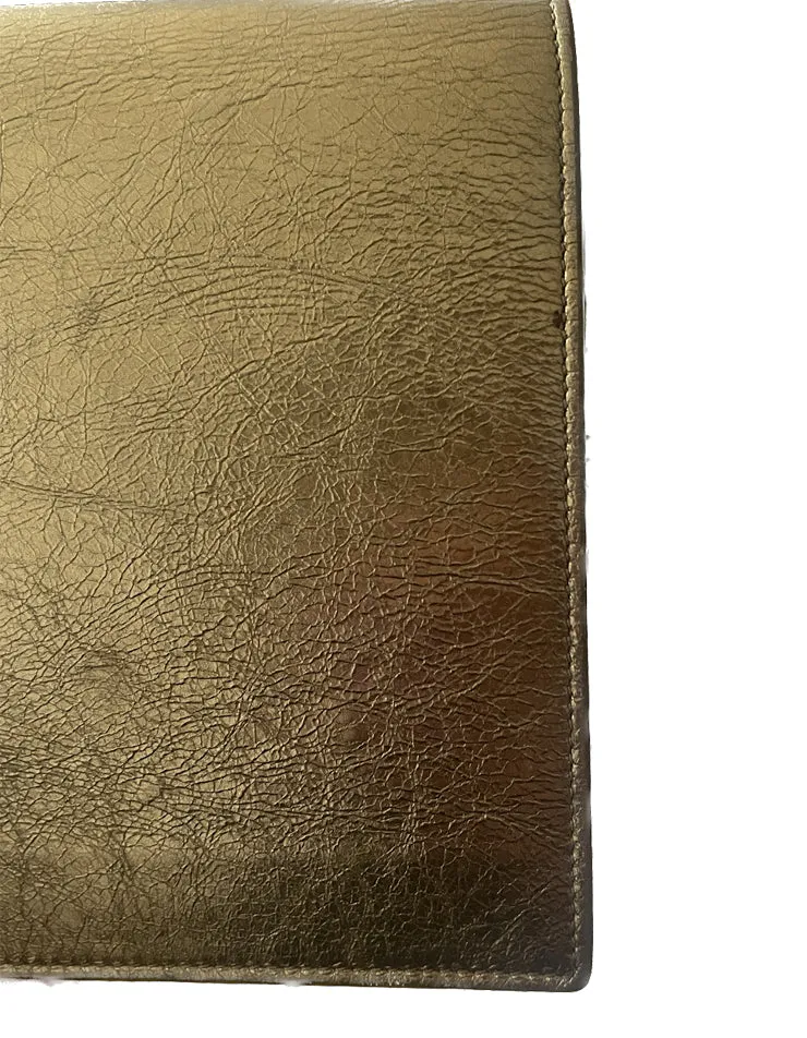 Yves Saint Laurent YSL Gold Large Belle De Jour Clutch Bag