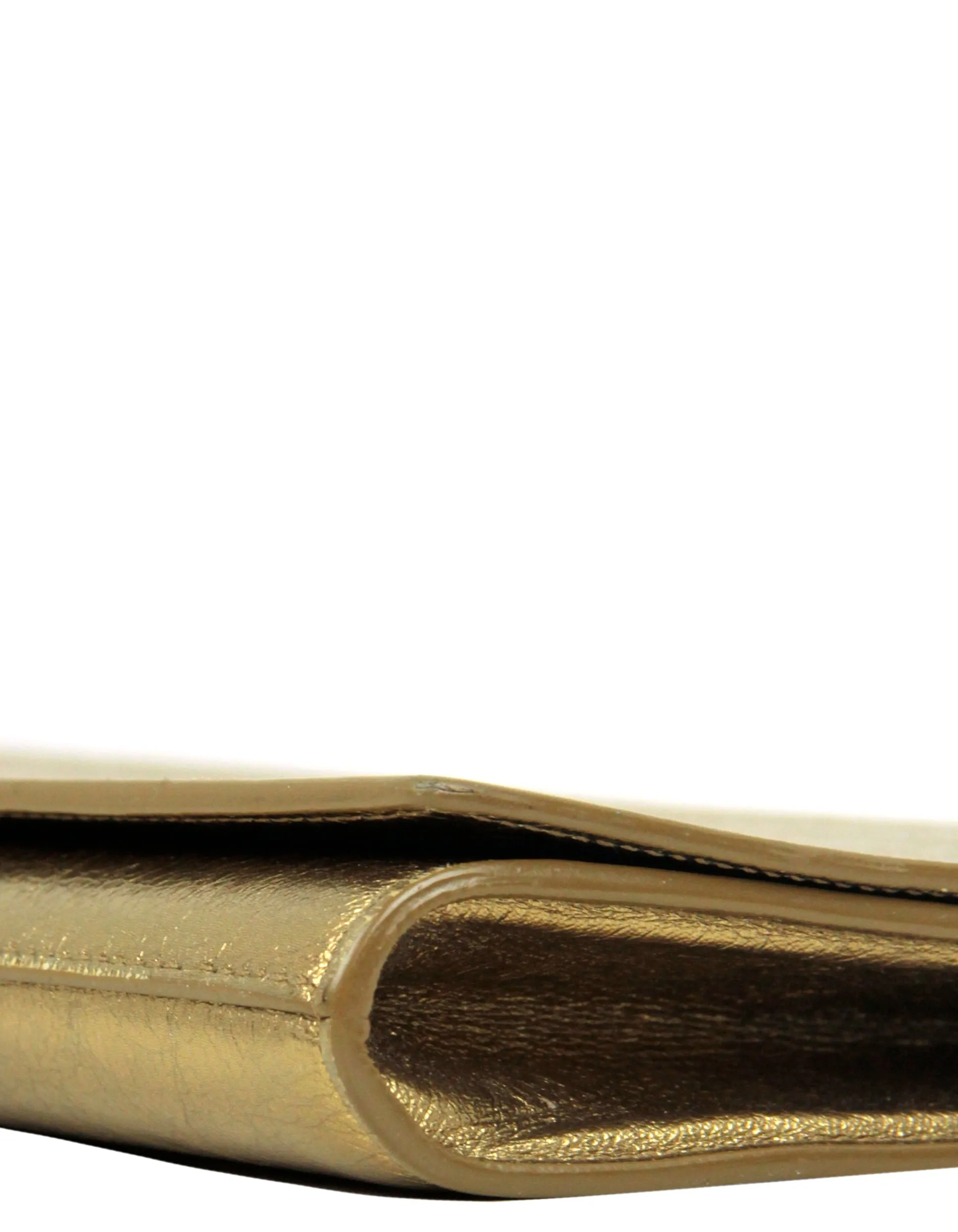 Yves Saint Laurent YSL Gold Large Belle De Jour Clutch Bag