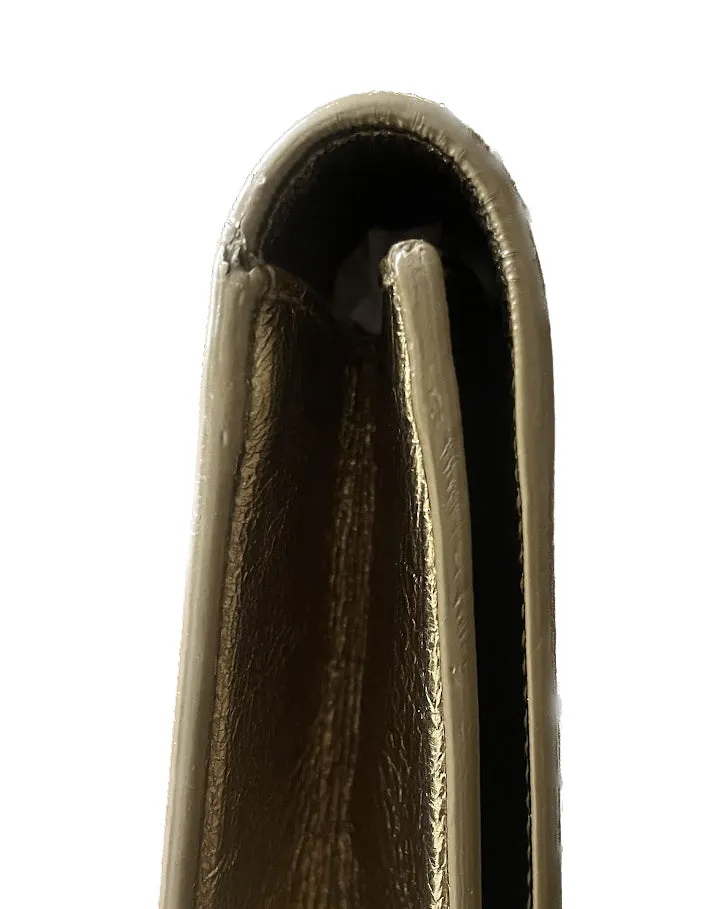 Yves Saint Laurent YSL Gold Large Belle De Jour Clutch Bag