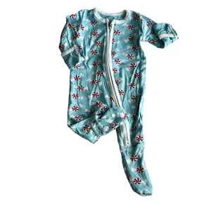 Zipper Footie | Stormy Sea Peppermints